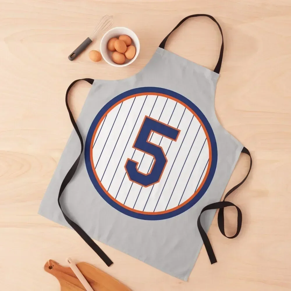 

David Wright #5 Jersey Number Apron For Man For Cosmetologist Trim Cloth Kitchen Front Apron