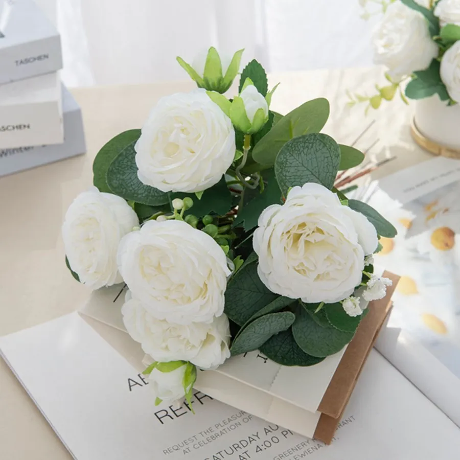 50 Stück Künstliche Eukalyptusblätter aus Seide für DIY Weihnachtsdekoration, Vasen, Scrapbooking, Blumen, Garten, Hochzeit, Partyzubehör – Detail 14