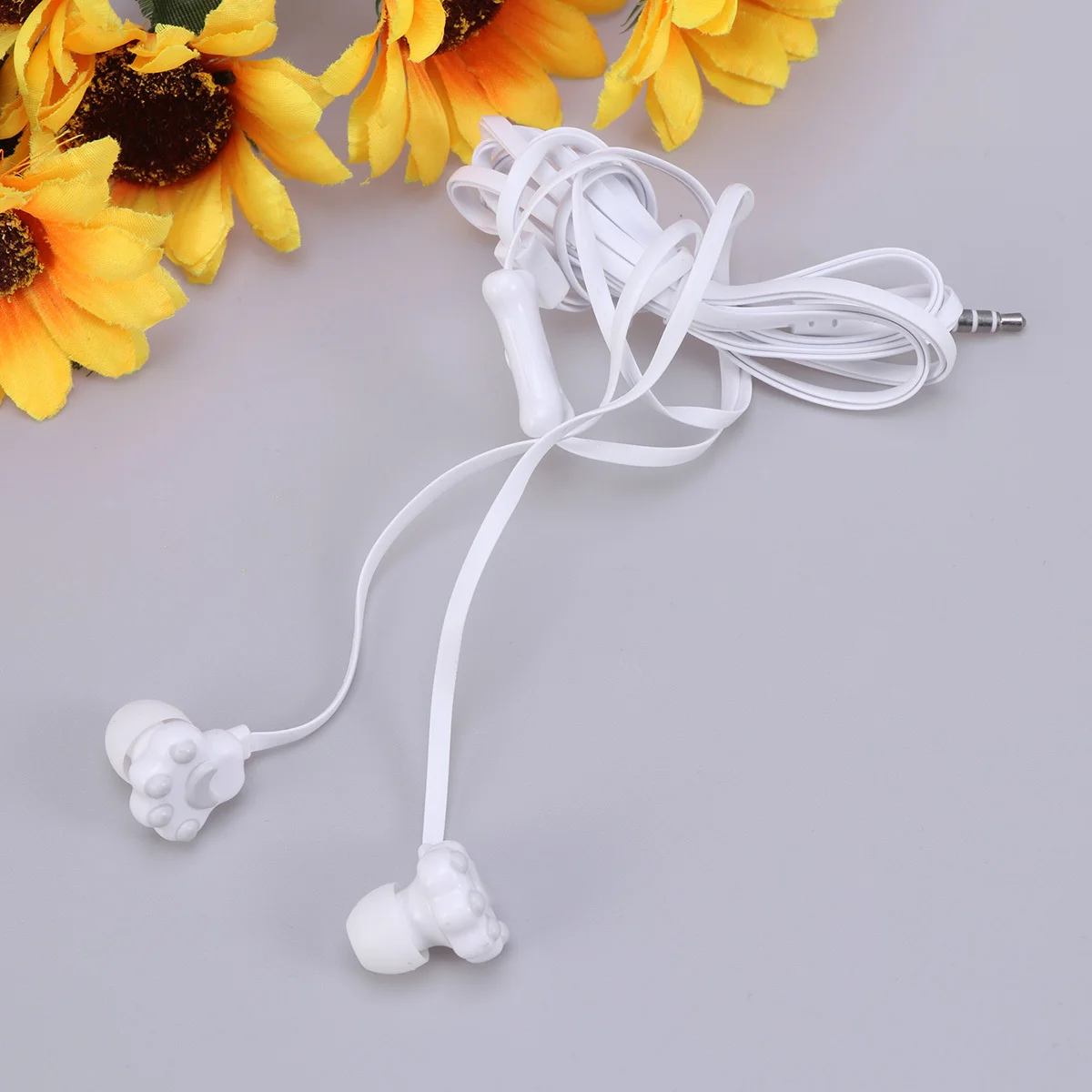 

1pc Kitten Claw Headphones Cartoon Earphone For Kids Girls White With Storage Box Lightweight Comfortable 3.5Mm Jack Support