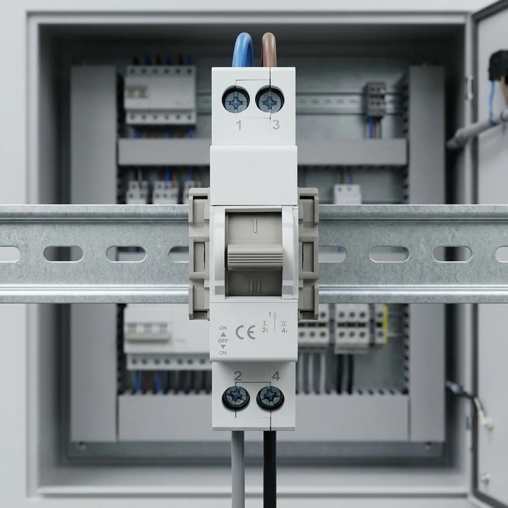 Manual Transfer Switch Dual For Power 16A-63A AC230V Isolator For Grid And Generator Protection DIN For Rail Mount Electrical