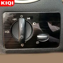 KIQI Car Headlight Switch Adjustment Knob Panel Cover Trim for Ford Focus 2 MK2 2005 - 2011 Stainless Steel Accessories