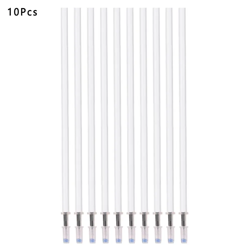 

10 шт./лот, горячие офисные письменные принадлежности, белый цвет, гелевая ручка, стержни, черные чернила, средний наконечник