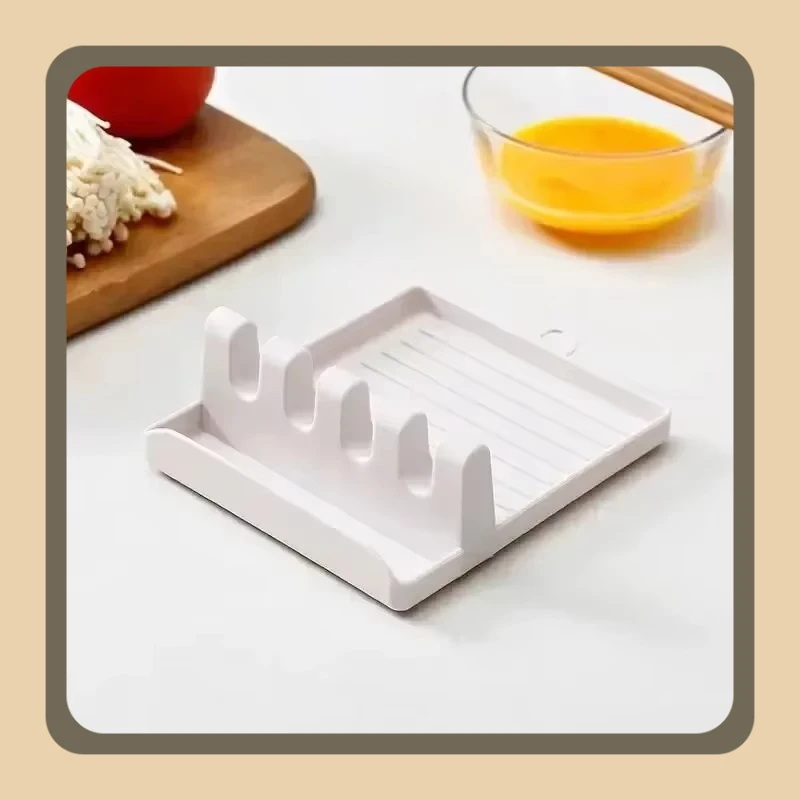 

2PCS Kitchen Pot Lid Rack Shelves Countertop Shovel Spoon Shelf Soup Spoon Pad Put Soup Spoon Chopsticks Holder Spatula Rack