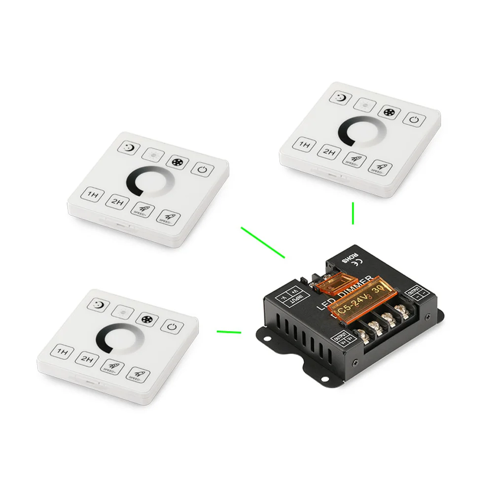 DC5V 12V 24V RF LED Dimmer 30A 50A Wireless LED Controller 2.4G Touch Panel Switch For 5050 COB CCT/RGB/RGBW/RGBCCT LED Strip