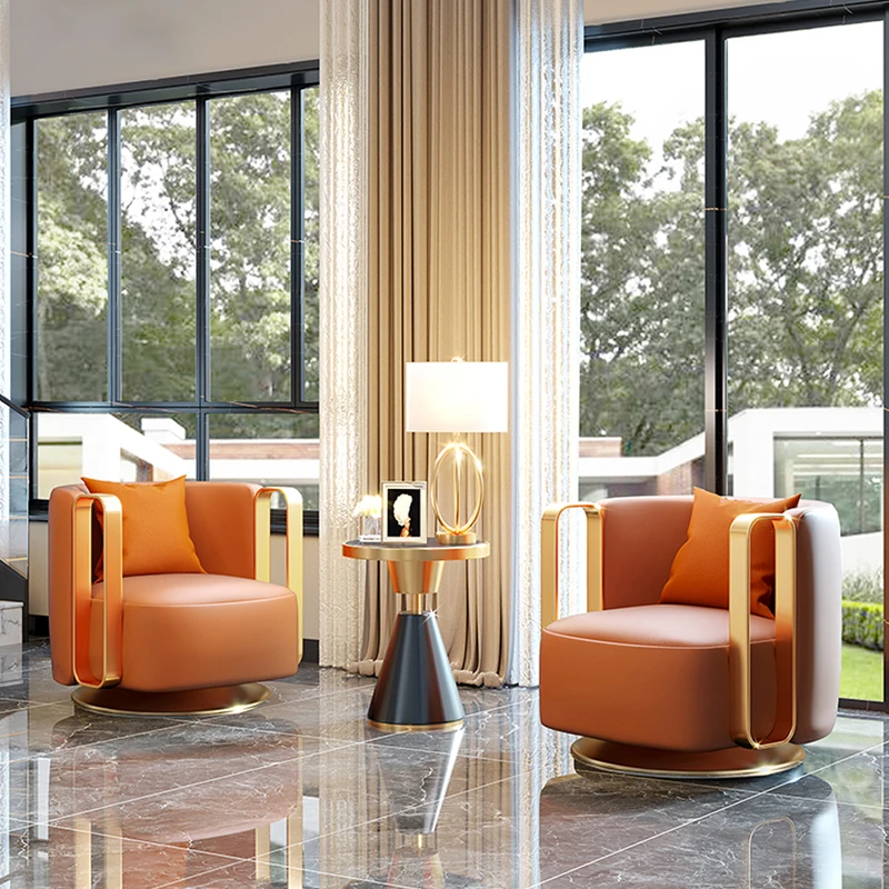 Moderne Wohnmöbel Wohnzimmer Sofa Stuhl Luxus Einzel Leder Arm Drehstuhl Möbel Freizeit Stuhl