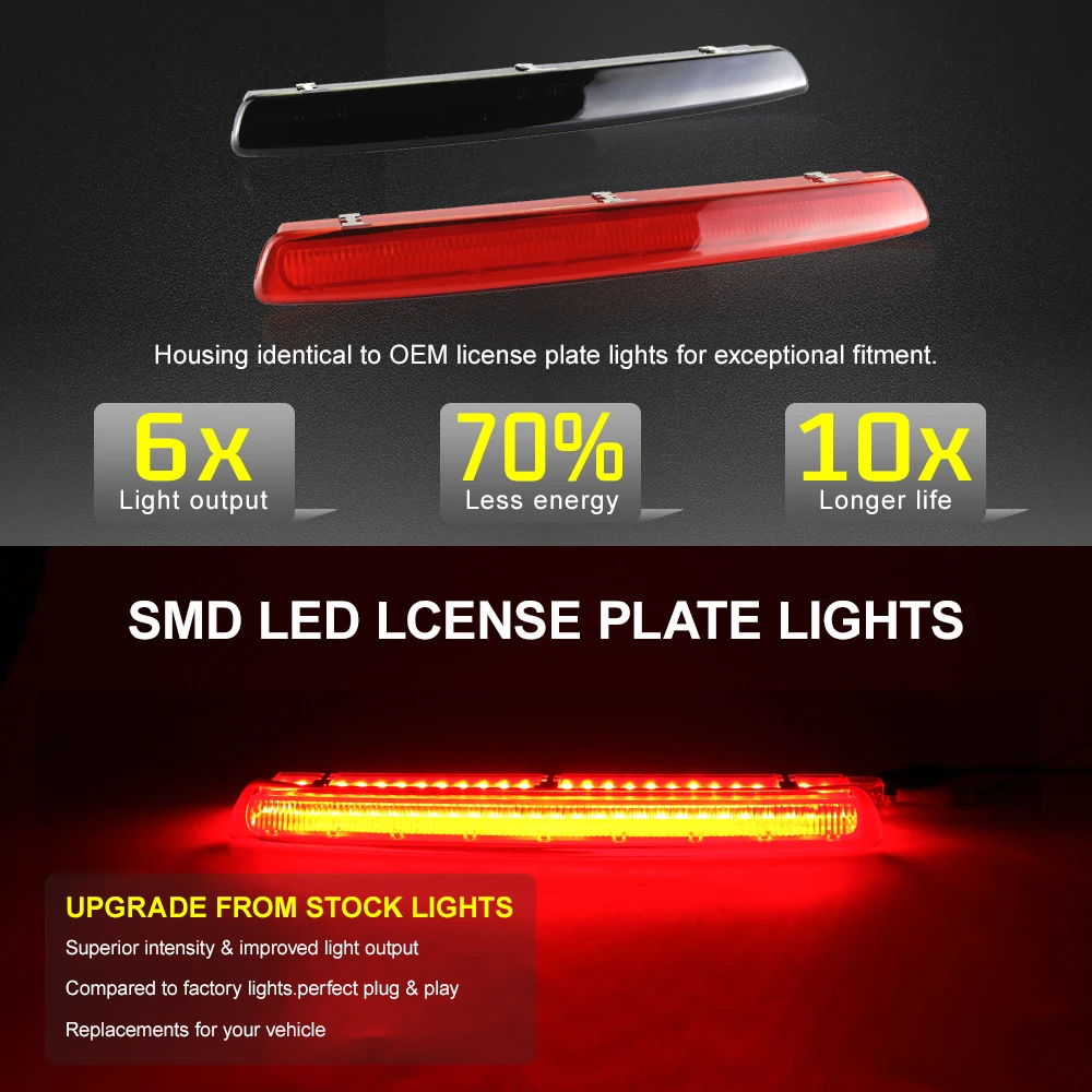 1pc Red Lens Rear High Level Third 3rd LED Brake Stop Light Lamp For Seat Ibiza 2008-2017 Leon 2010-2012 6J0945097B,6J0945097A