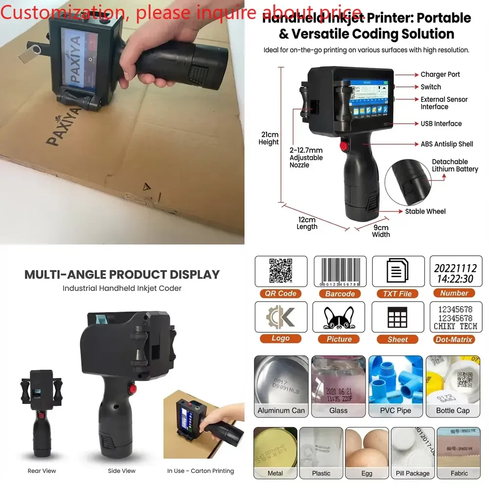 Portable Batch Coding Machine High Quality Tij Inkjet Printerfor Packing Expiry Date QR Code Batch Paper Bag Coding
