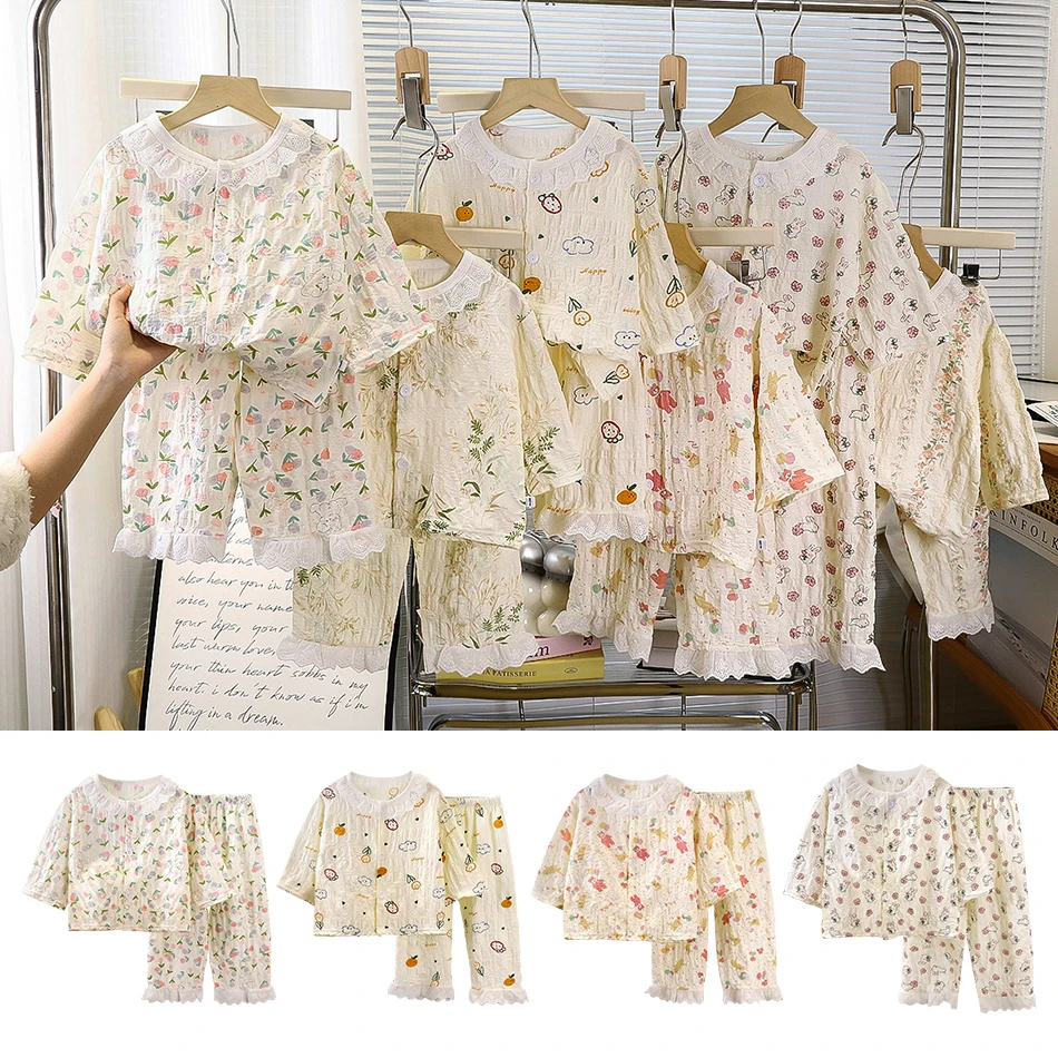 2 قطعة ربيع الخريف طفلة تكييف الهواء دعوى مجموعة الفتيات ملابس خاصة مجموعات الأطفال بيجامة الصيف طويلة الأكمام ملابس المنزل #1