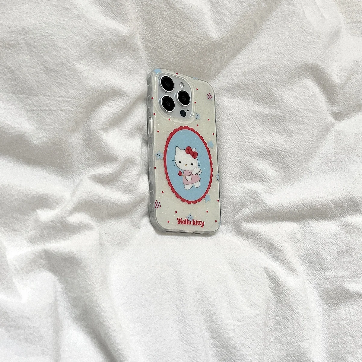 Sherry*ins Angel Kt Cat Cute Shiny Phone Case for  6ProMax iPhone 5Pro Minimalist  Cartoon Design Girl Heart