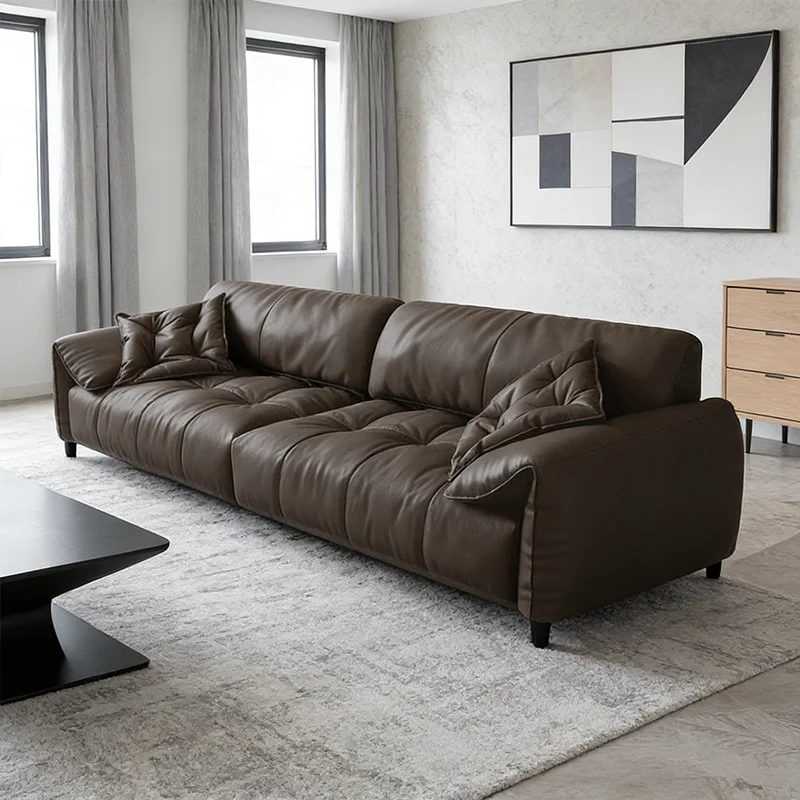 

# Modern Luxury Genuine Leather Square Sofa Set 3 Seater Living Room Furniture for Office Villa Hotel Apartment-friendly