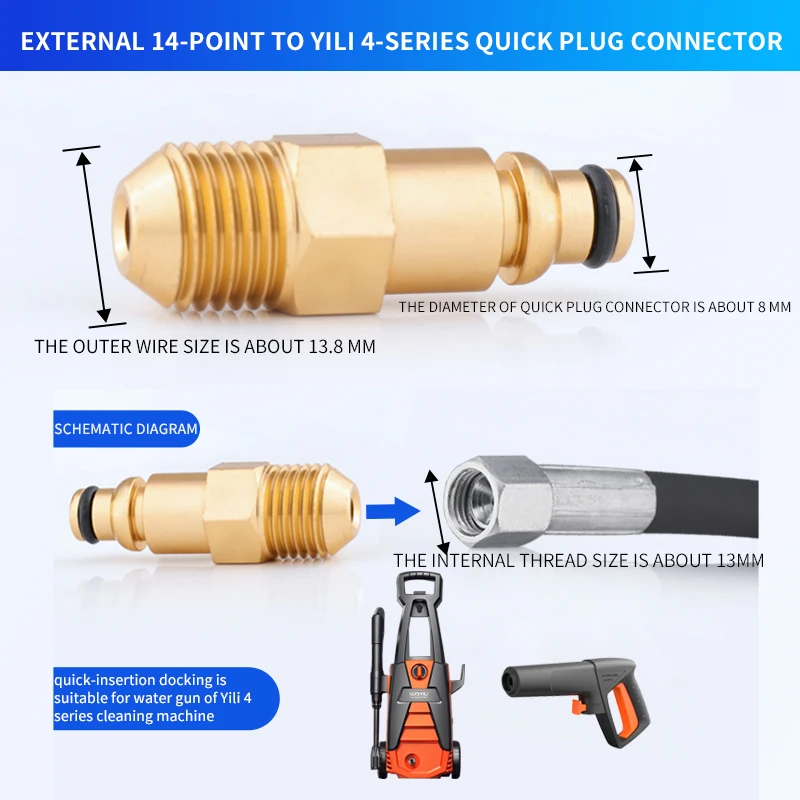 Car Wash Accessories High-Pressure Pipe Adapter Of Household Car Wash Machine High-Pressure Water Gun Quick Plug-In Accessories