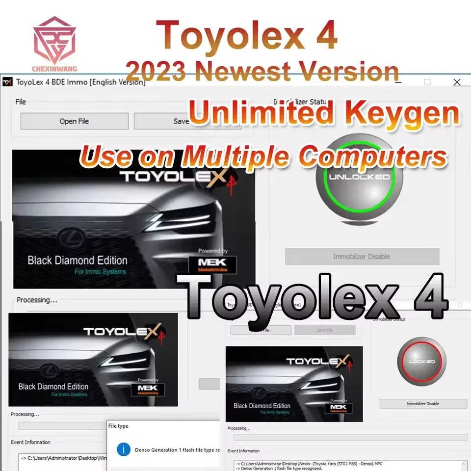 2025 Toyolex 4 Toyolex4 Unlimited Keygen for Lexus Denso Mascheramento DTC Disable Funziona for Kess Ktag ECU Tuning