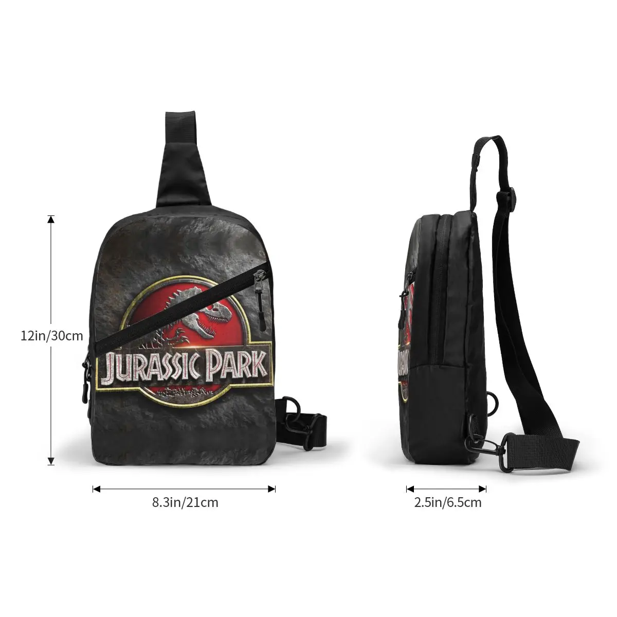 Casual Jurassic Parken Sling Crossbody Rugzak Mannen Dinosaurus Wereld Schouder Borst Tassen Voor Reizen