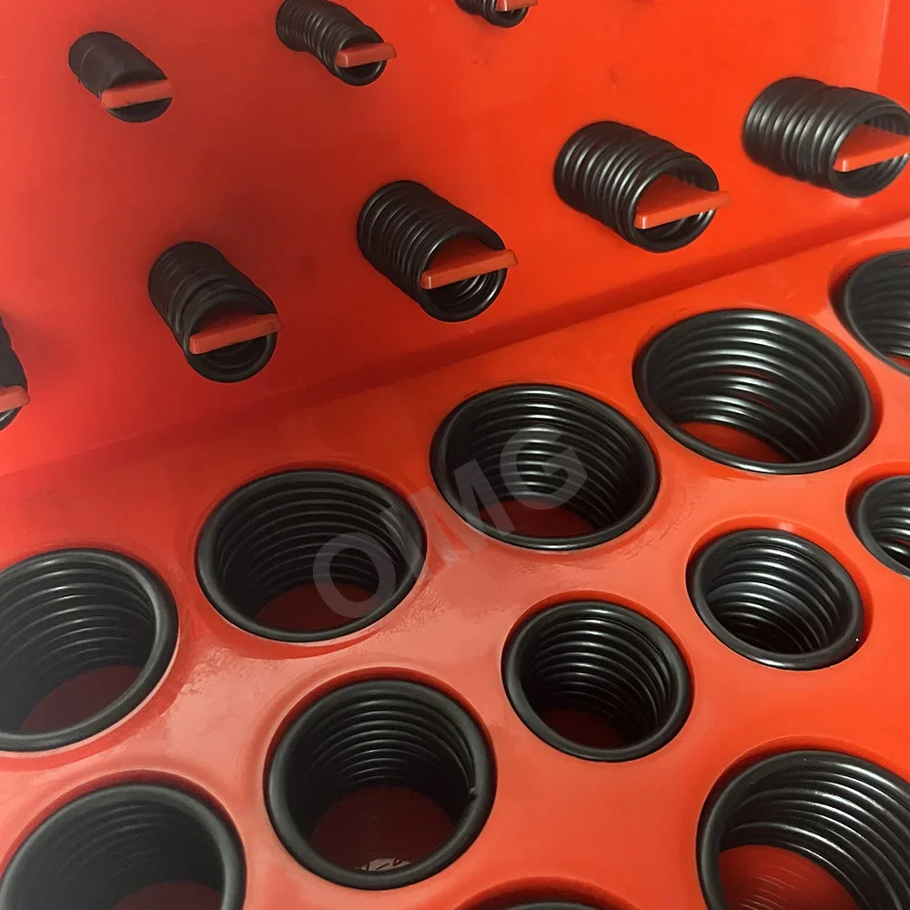 Rubber O-Ring Assortment Kit Wear-resistant High-temperature Resistant NBR O Ring Gasket for Excavator Forklift Crane Car Repair