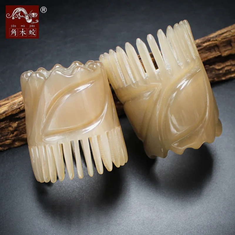 horn comb for hair washing, hand-carved and crafted