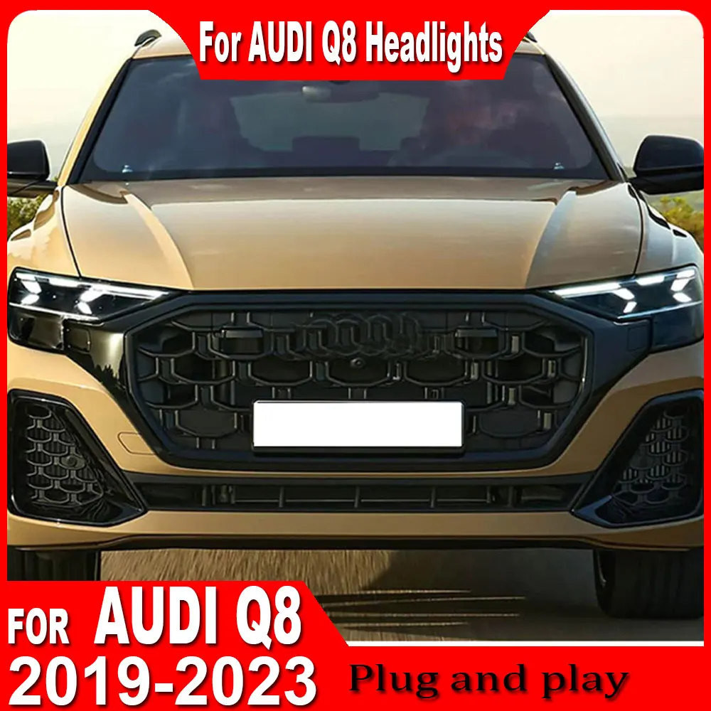 Car headlightfor fo Audi Q8 2019 2020 2021 2022 2023 Q8 headlight  assembly modification LED daytime running light Plug and play