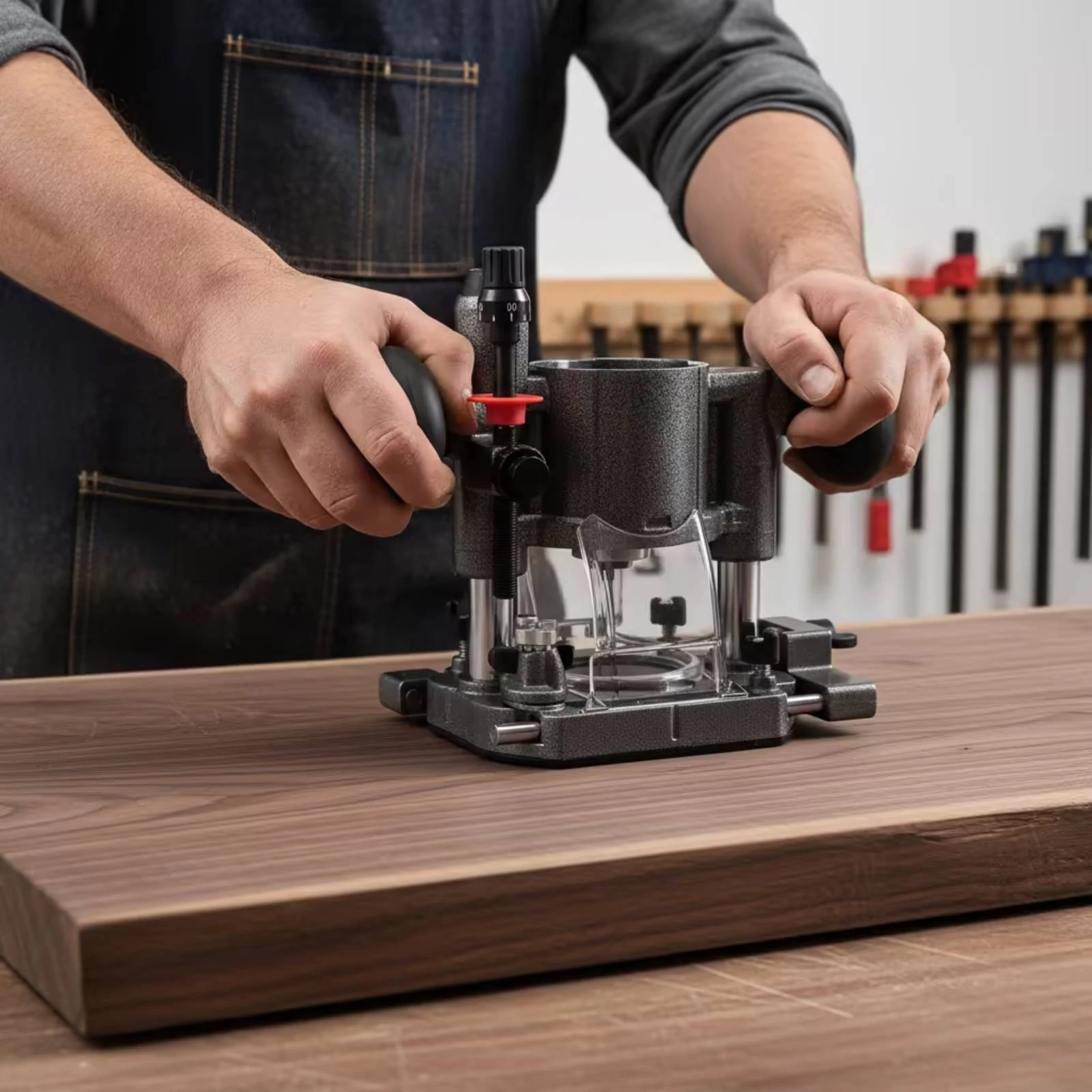 Plunge Router Base Compact Router Base with Dust Guard Hardware Adjustable Transparent for Woodworkers, Woodworking, Workshop