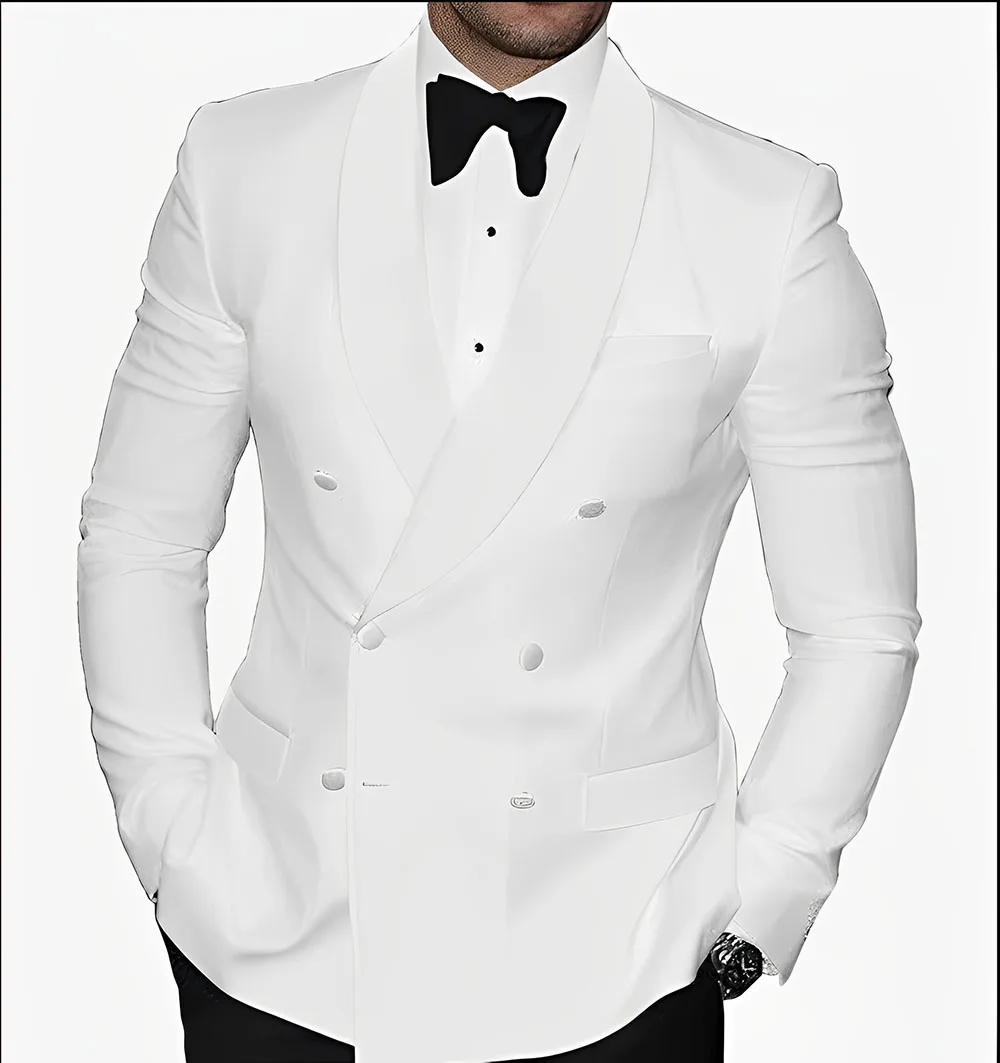 

Men Suit Double Breasted Man Blazer Regular Fit Coat Tuxedos Groom Wedding Prom Classic Men's 2-piece suit