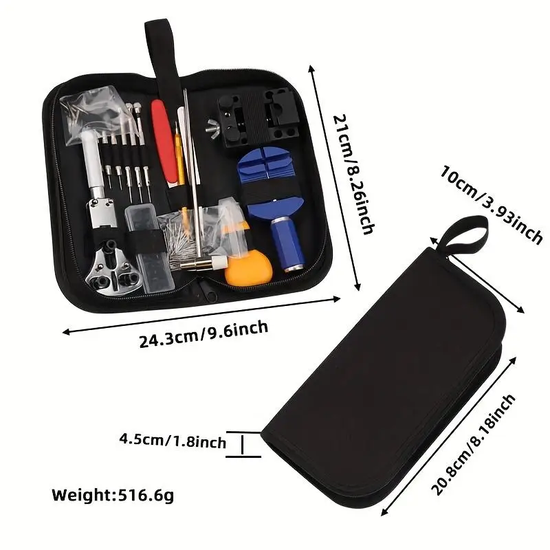 147pcs Watch Repair Kit with Screwdriver Case Opener Spring Bar for Band Adjustment Battery Replacement Gift for Watch
