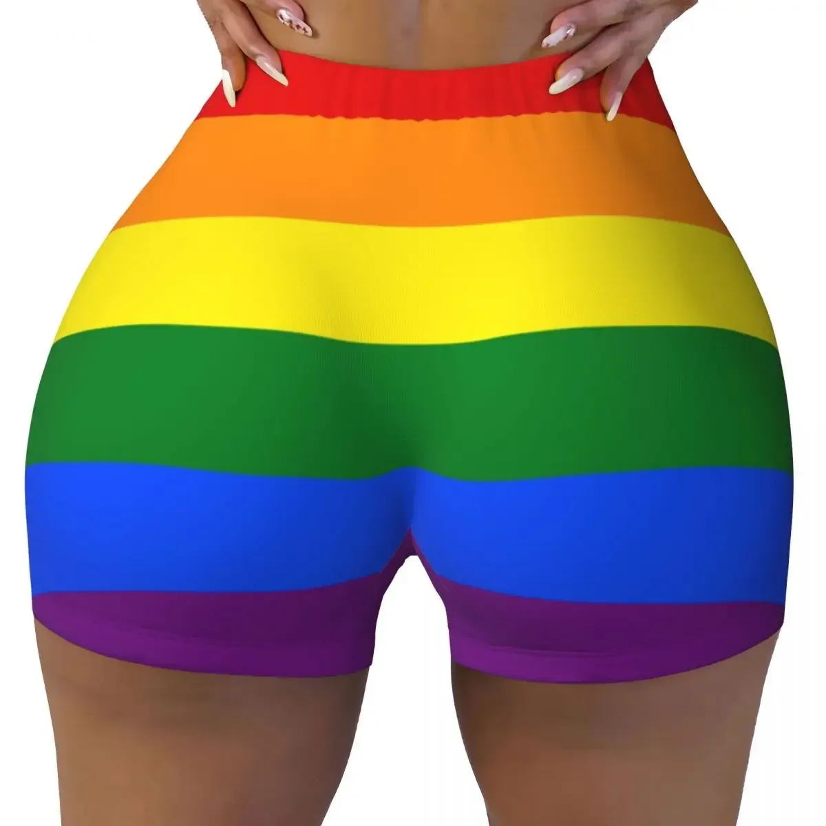 

Custom Gay Pride LGBT Rainbow Flag Gym Volleyball Biker Shorts Women's LGBTQ Lesbian Workout Yoga Shorts