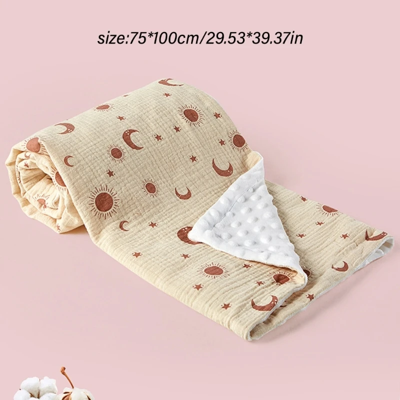 Newborns Baby Blanket Double Layer Soft Warm Swaddles Wrap Lovely Children's Quilt Comfortable Receiving Blanket 75x100cm