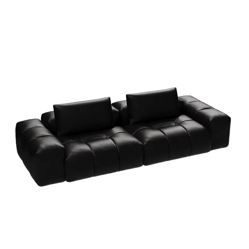 

Customizable tofu cubes top layer leather sofa minimalist living room