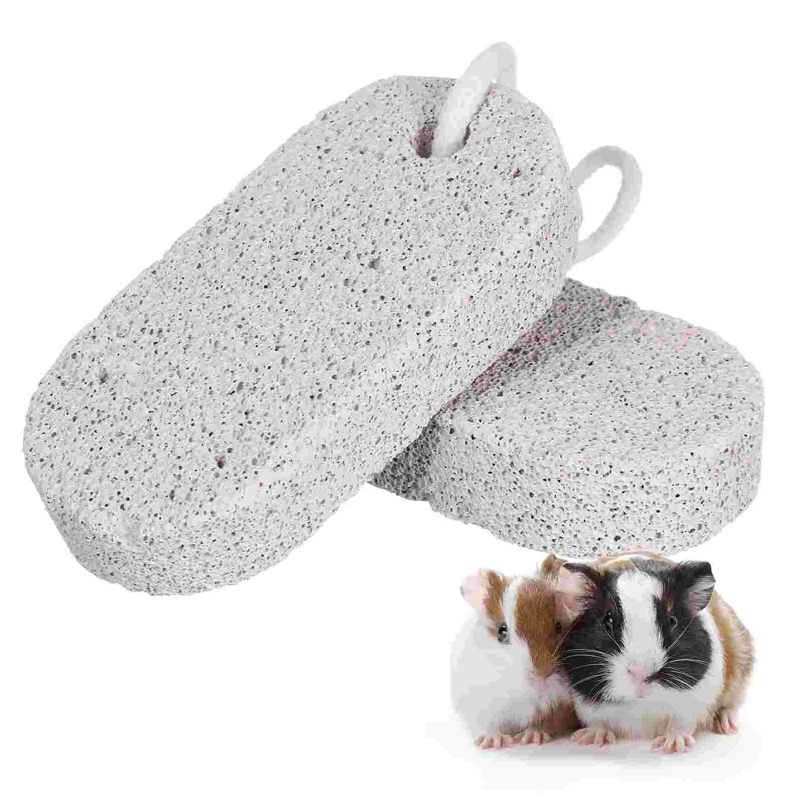 2 Pcs Molars Grinding Stone Natural Calcium Pet Tooth Cleaning Block Animal Dental Health Care Tool for Hamsters Chinchillas