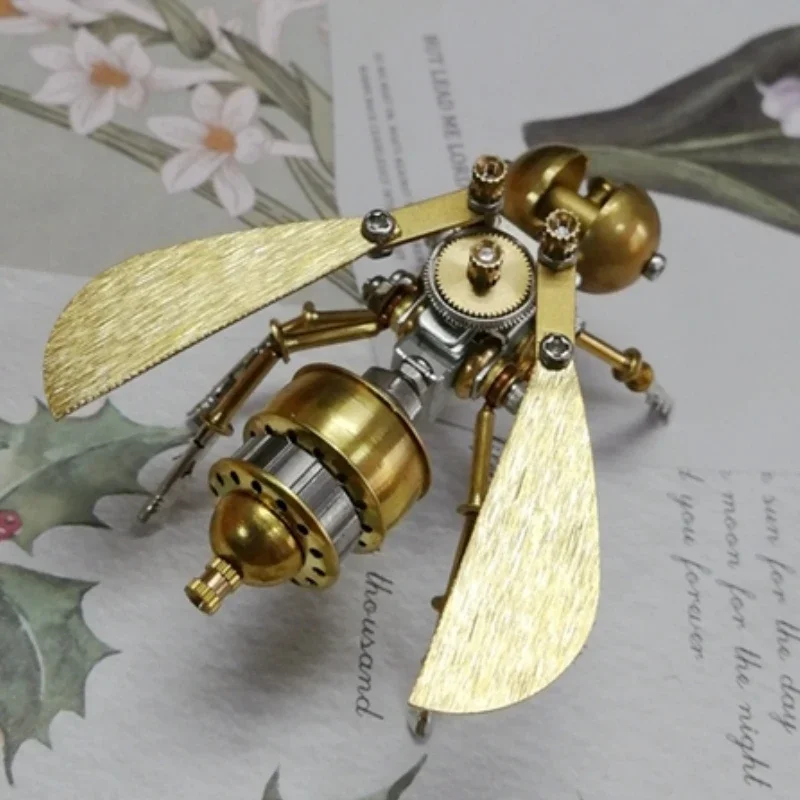 3D Puzzle Mechanical Insect Bee Model Metal DIY Building Blocks Three-Dimensional Assembly toys Birthday Gift for Kid Adults