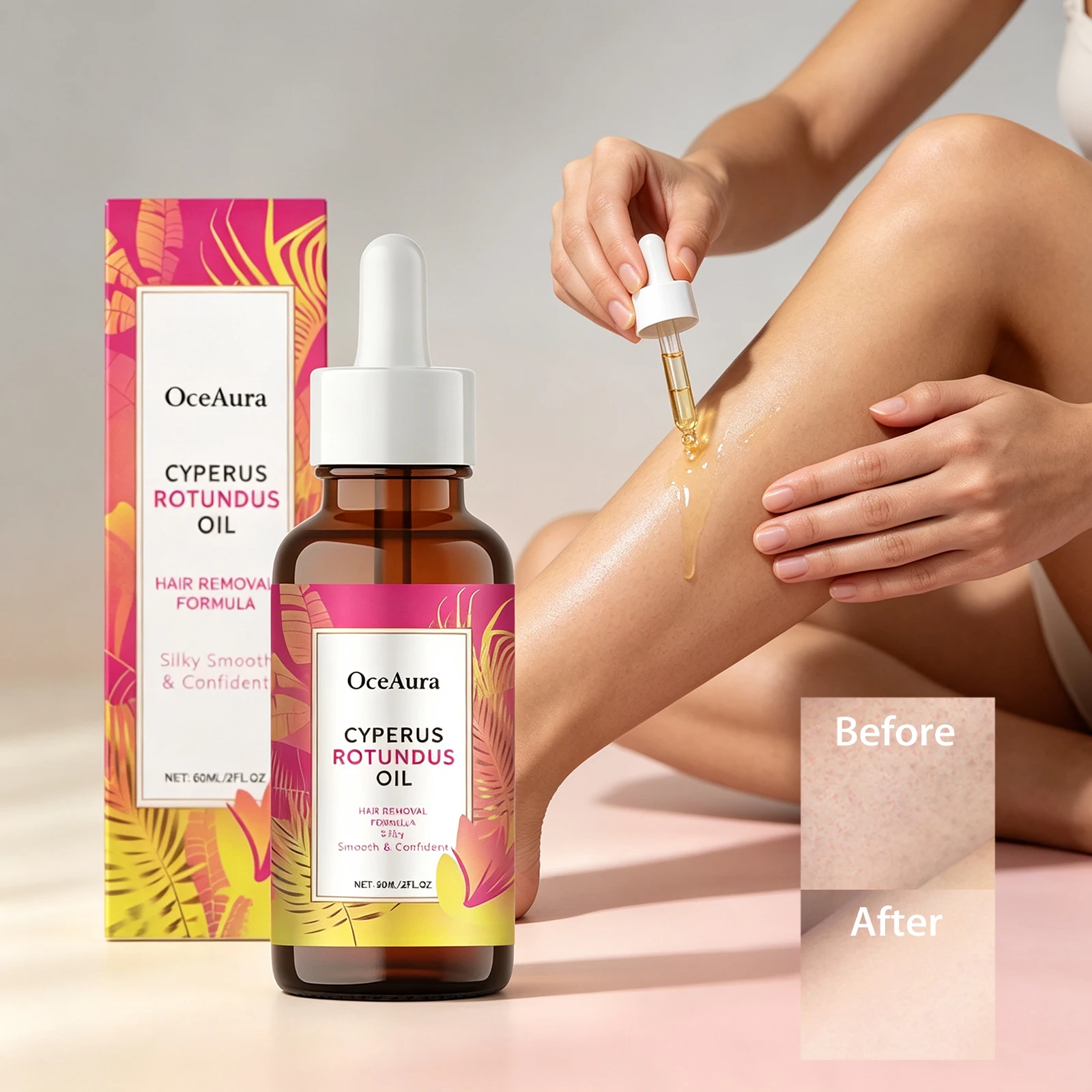60ml Cyperus Rotundus Oil Natural Growth Inhibitor Essential Oil Gentle Cleansing Post Hair Removal Moisturizing Daily Body Care