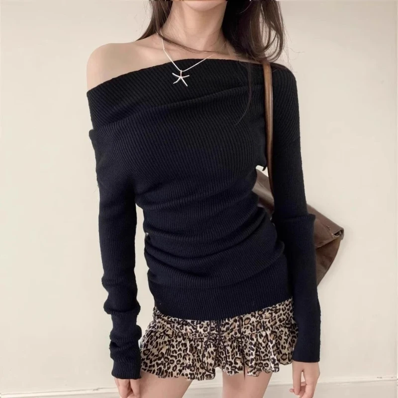 Leopard Print Bandage Cake Skirt 2025 Spring And Summer American Spice Girls Retro A Word Women's Skirt
