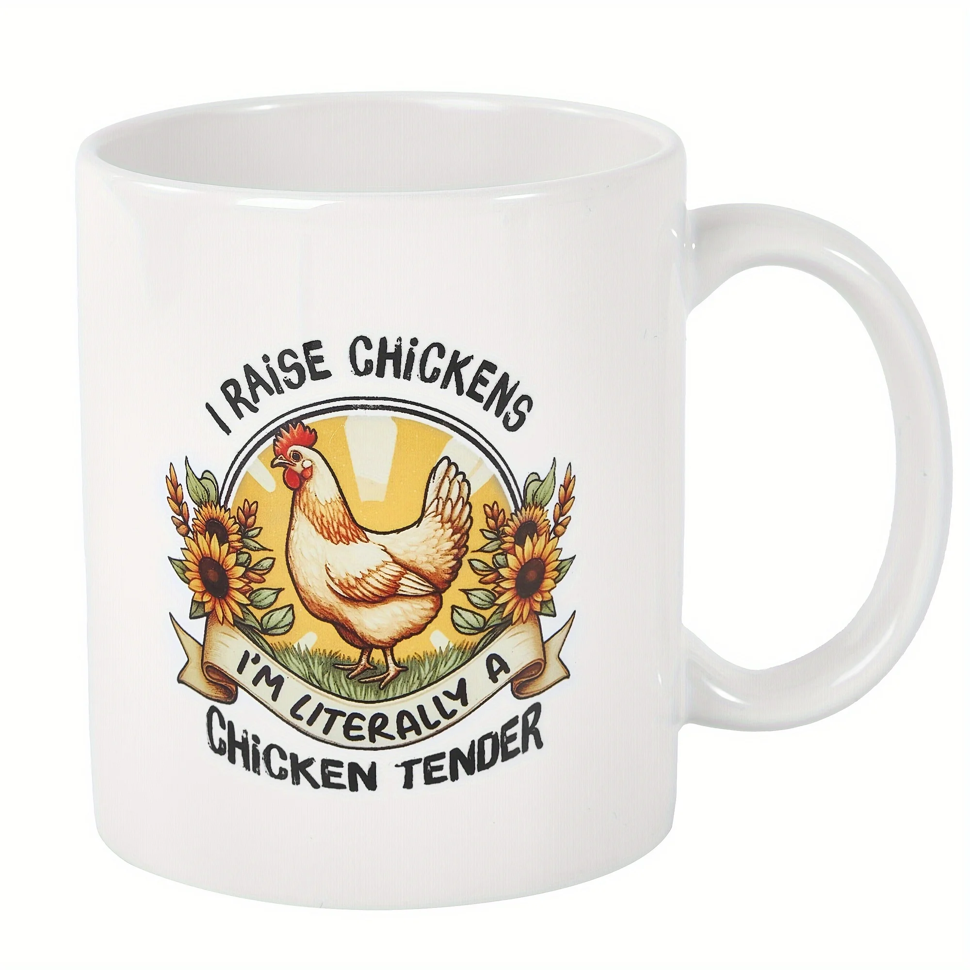 

1 Funny Coffee Cup, Double-sided Chicken Print Coffee Cup, Summer And Winter Wine Set, Especially Suitable for Office Use, Mothe