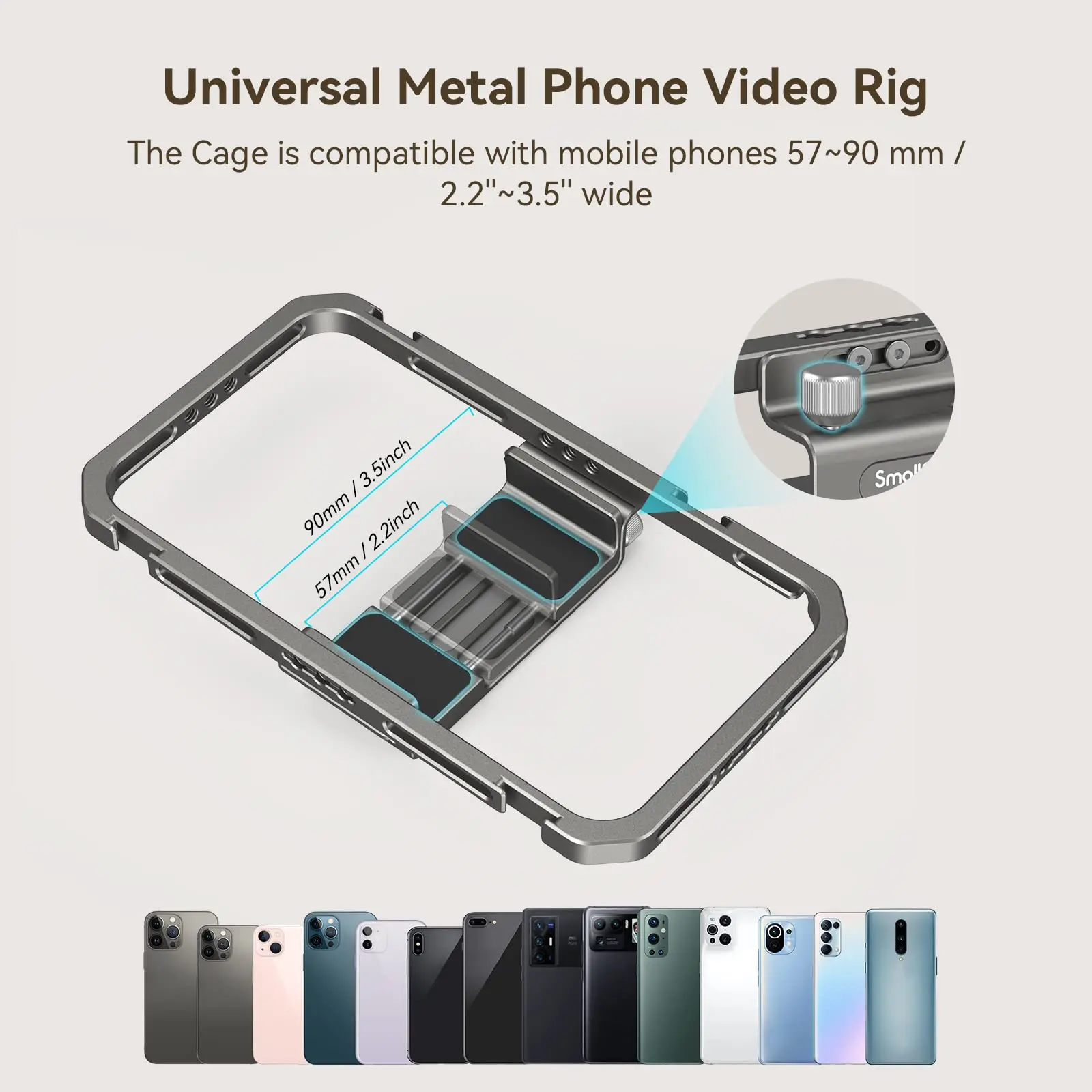 SmallRig Universal Phone Cage Smartphone Video Rig Kit with Handles, Handheld Filmmaking Vlogging Case for iPhone 16 Pro/Pro Max