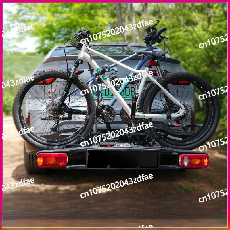 European 13-pin foldable rear trailer bicycle frame European trailer hook car bicycle bracket with light