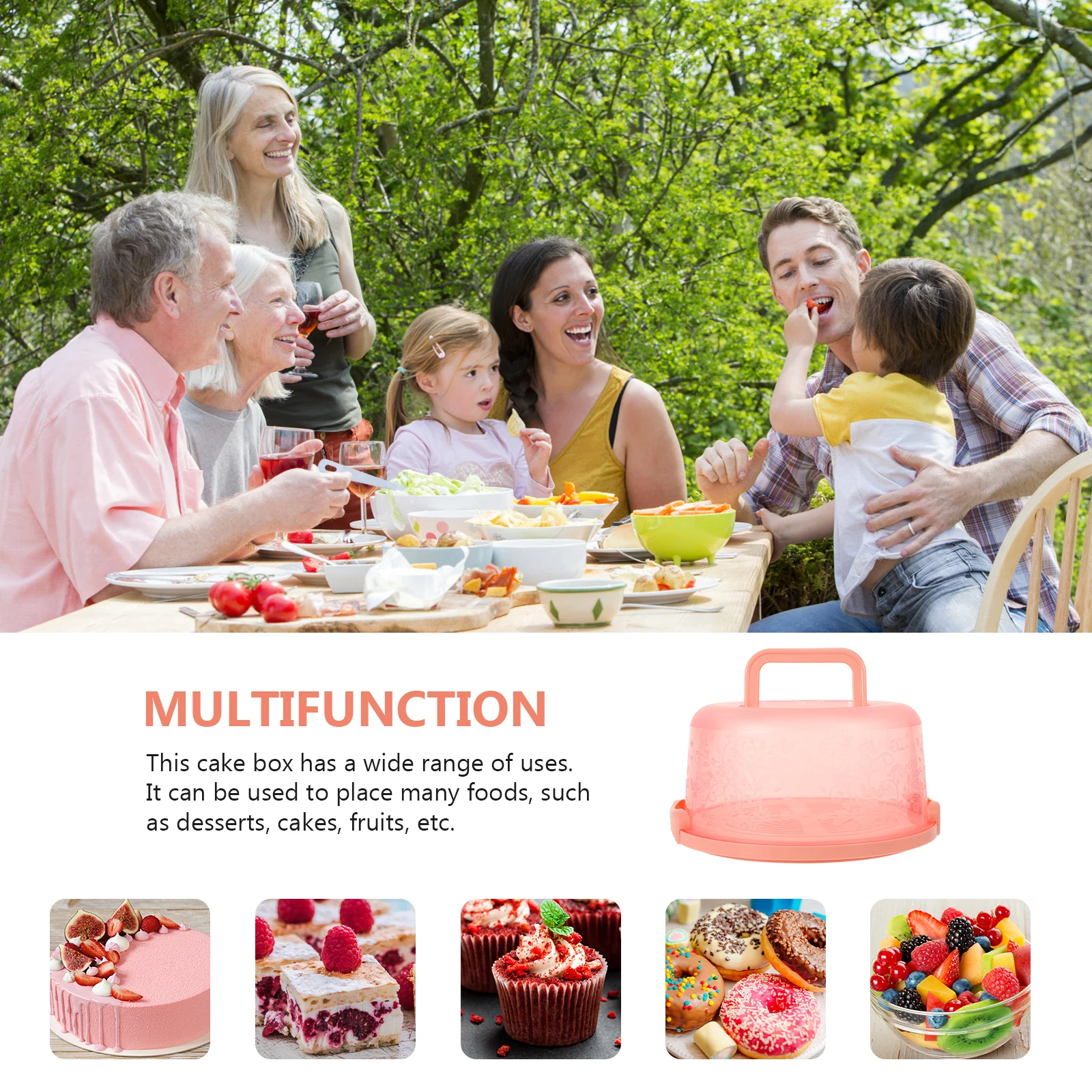 

Portable Carrier Waterproof Reusable Box Household Kitchen Baking Tool Outdoor Camping Cake Packaging Case Party Cake
