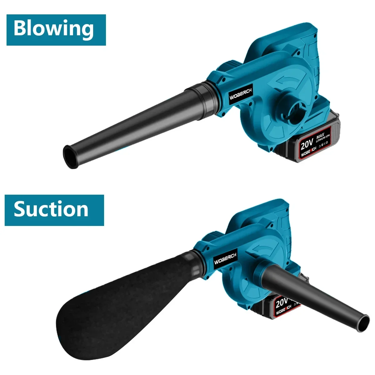Soplador de aire eléctrico inalámbrico 2 en 1, soplador de hojas de soplado y succión, colector de polvo para PC, aspiradora para batería Makita