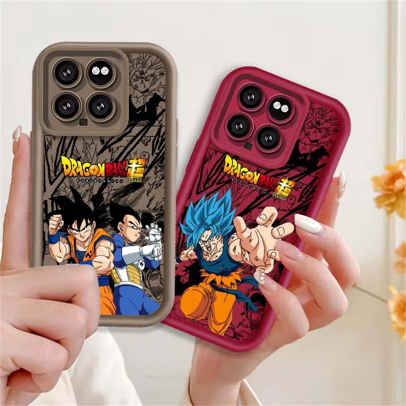 Etui na telefon Xiaomi Mi 17 15 14 13 12 14T 13T Pro Max Lite z motywem Dragon Ball, Son Goku, Vegeta, z ochroną na obiektyw aparatu.