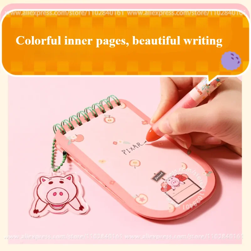 MINISO Disney Pixar Fruit Market Series Coil Notebook Cute Cartoon Notepad Acrylic Mini Pendant Kawaii Peripherals Lotso Ham Rex