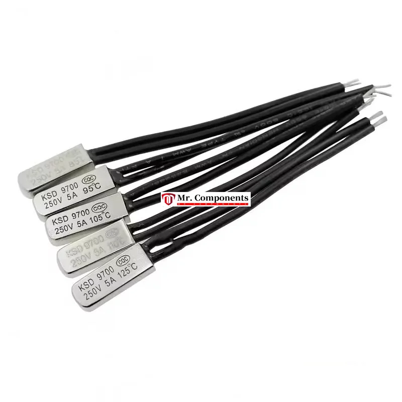 5PCS Temperature control switch normally closed 5A/250V KSD9700 45/50/75/85/90/95/110/120/125 degrees New