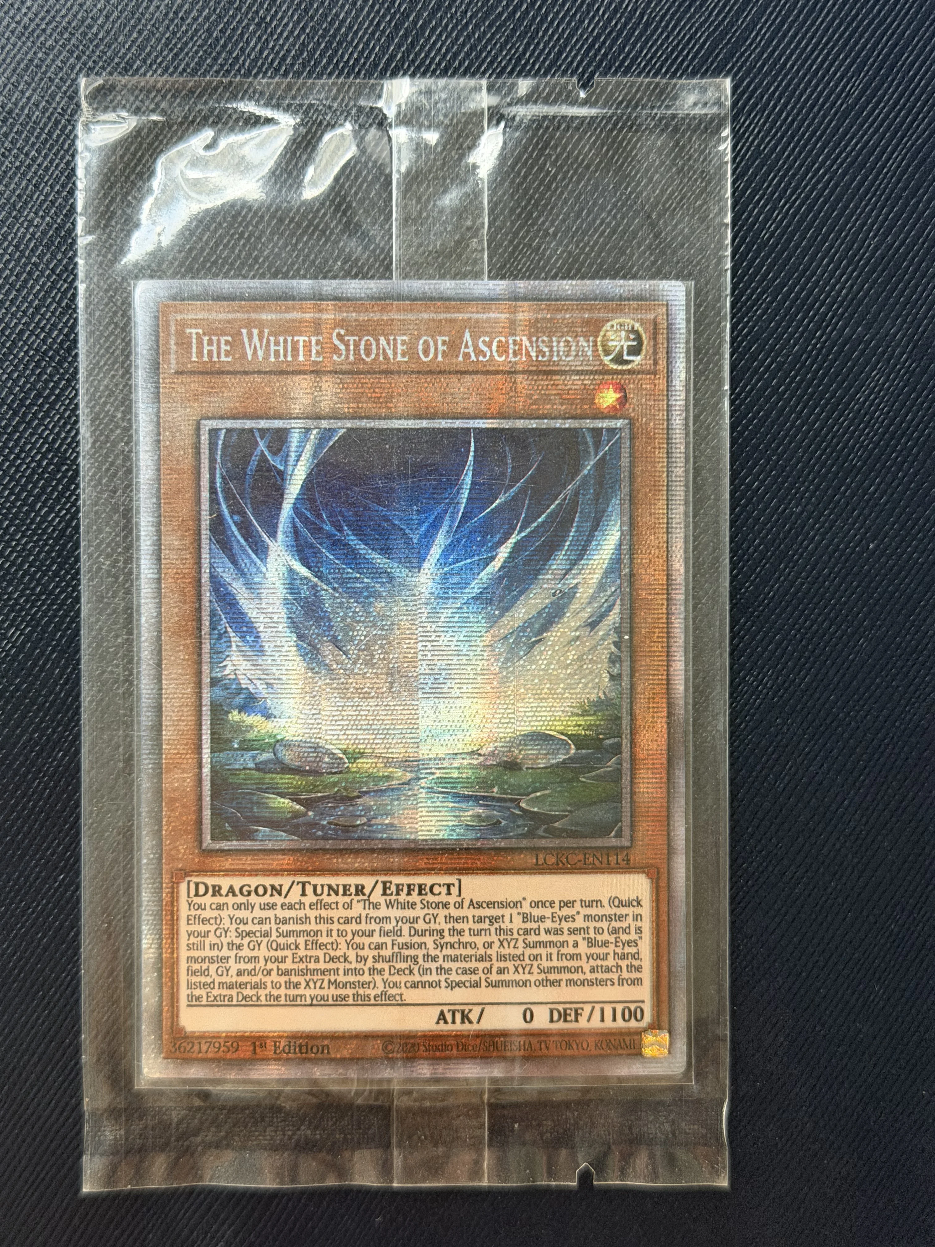 

Yu-Gi-Oh! DIY Custom Card The White Stone of Ascension LCKC-EN114 Holographic Collectible Gift for Anime Fans Kids TCG Players