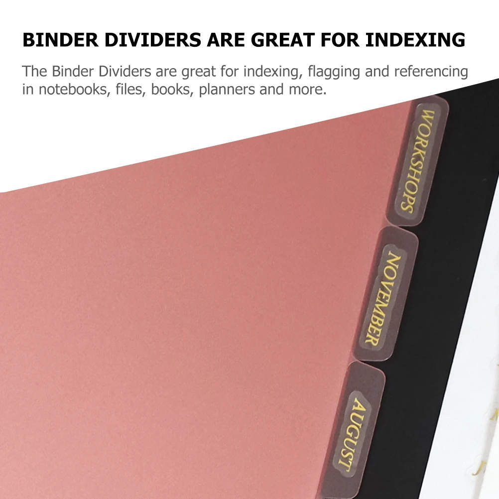 

12 Pcs Notebook Index Dividers Plastic Binder Tabs Separators Colored Notebooks Files Books Planners Detachable Dividers