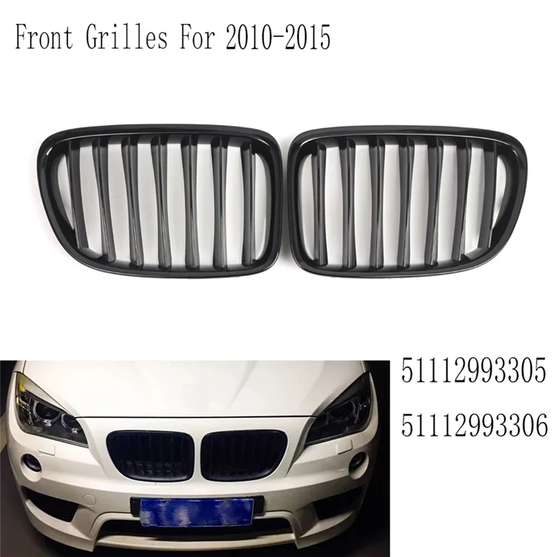 

A30P-Car Front Bumper Sport Kidney Grilles For BMW X1 Series E84, 2010 To 2015, With Numbers 51112993305 And 51112993306