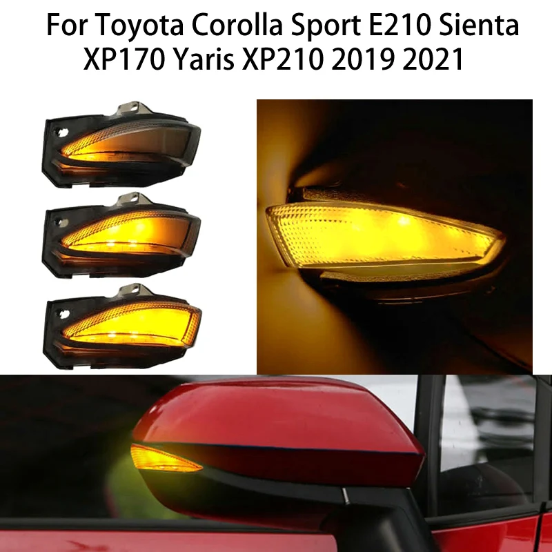 For Toyota Corolla Sport E210 Sienta XP170 Yaris XP210 2019-21 LED Dynamic Turn Signal Light Mirror Indicator Blinker Sequential