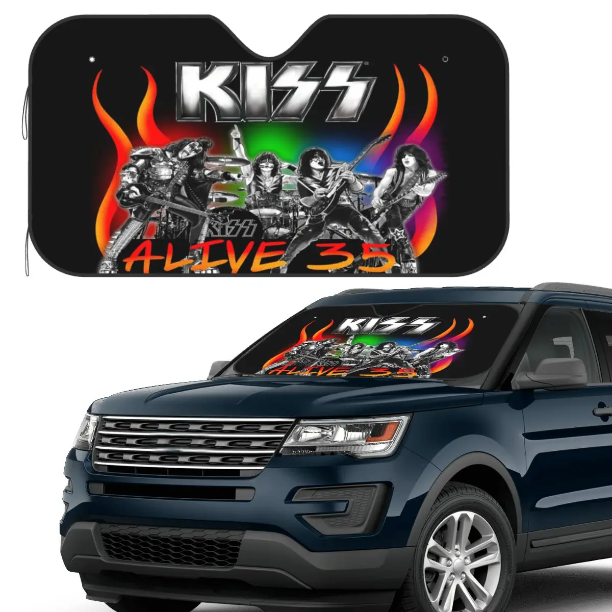 

Heavy Metal Rock Music Band Kiss (1) Солнцезащитный козырек на лобовое стекло автомобиля, переднее лобовое стекло, солнцезащитный козырек, аксессуары, чехлы