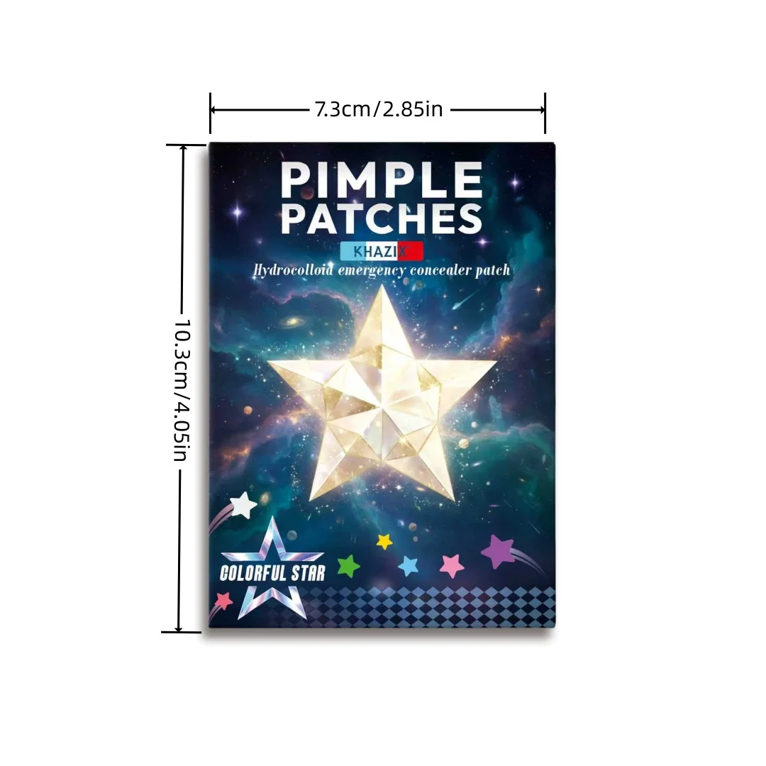 280個のフェイシャルスターニキビパッチ、複数のサイズ、カラフル、目に見えない、通気性があり、傷を隠します。