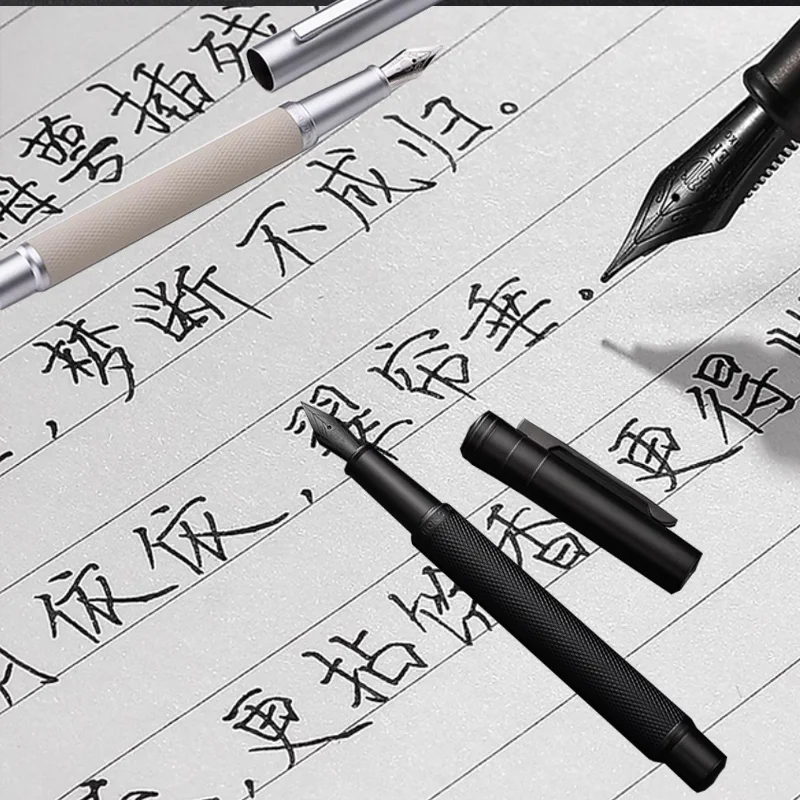 

Fountain Pen Gift Box Titanium Black Pen Nib Anti-slip Pen Body Students Practicing Calligraphy Business Office Men Girls Gifts