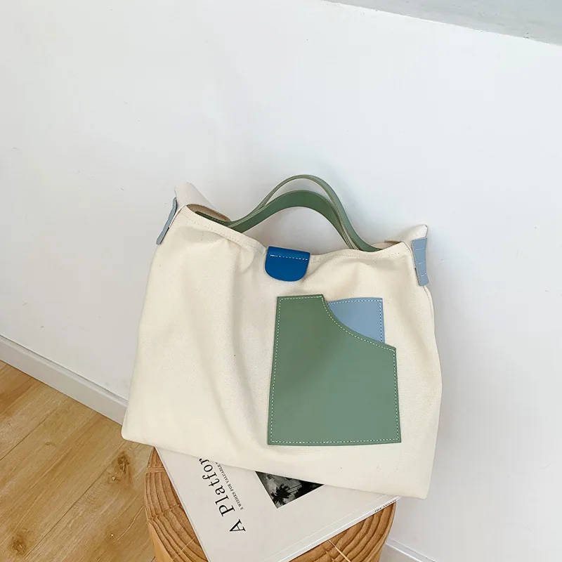 Ladies' Large Capacity Tote Bag Hand-held Canvas Shoulder Bag Young Fashion Versatile Casual Crossbody Bag
