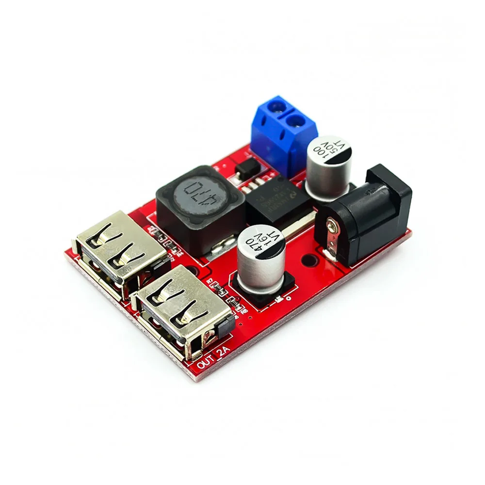 

Dual USB DC-DC 9V 12V 24V 36V to 5V 3A Step Down Converter Buck Power Board Car Charger Solar Power Supply Module