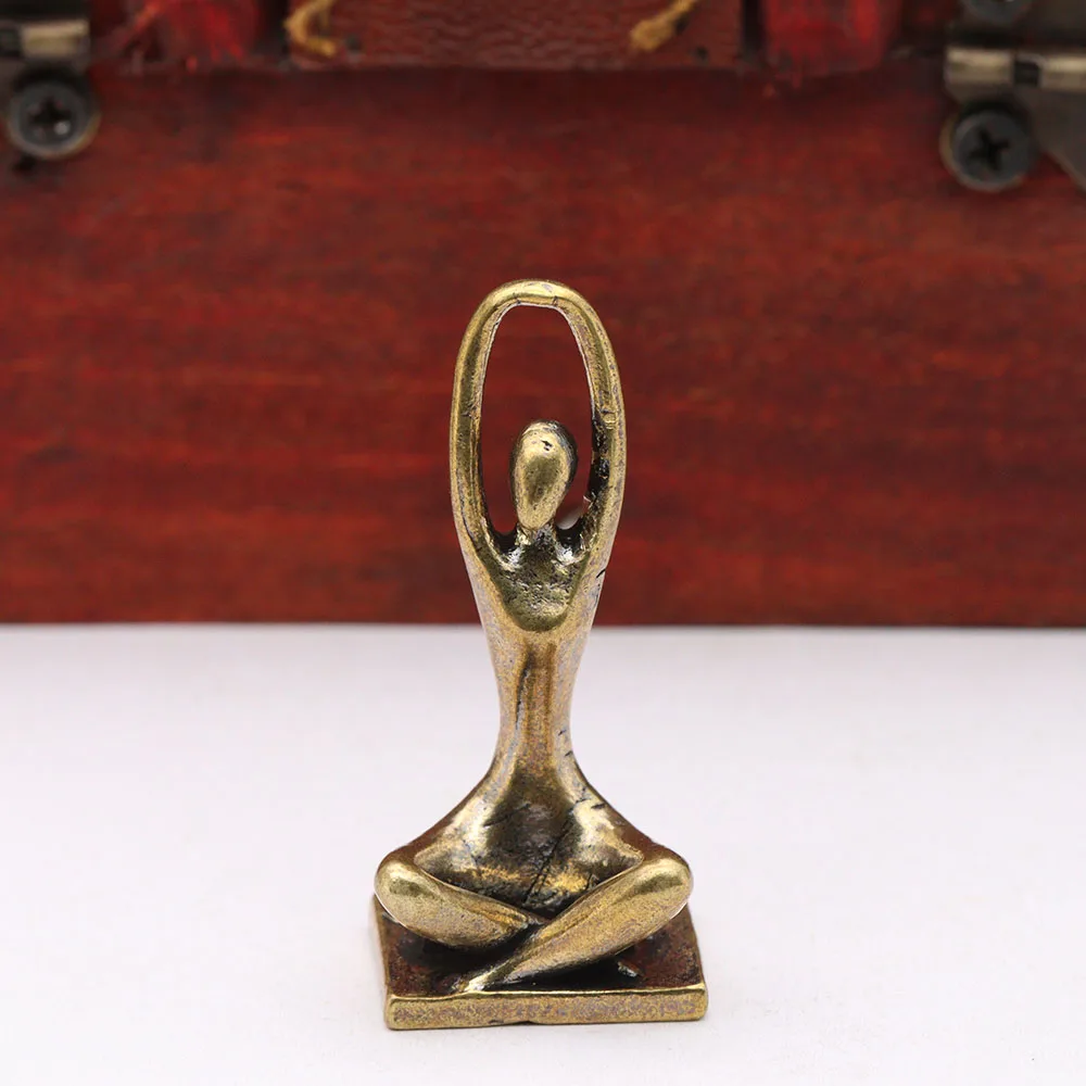 Nordic Brief Brass Figure Small Statue Retro Characters Miniatures Figurines Desktop Decorations Crafts Home Decors Ornaments