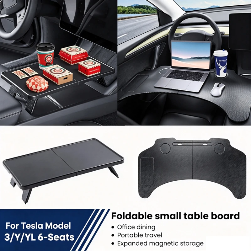 For Tesla Model Y Juniper 2025 Model YL/3/Y 2017-2025 Steering Wheel Laptop Tray Food Desk Portable Office Table Car Accessories