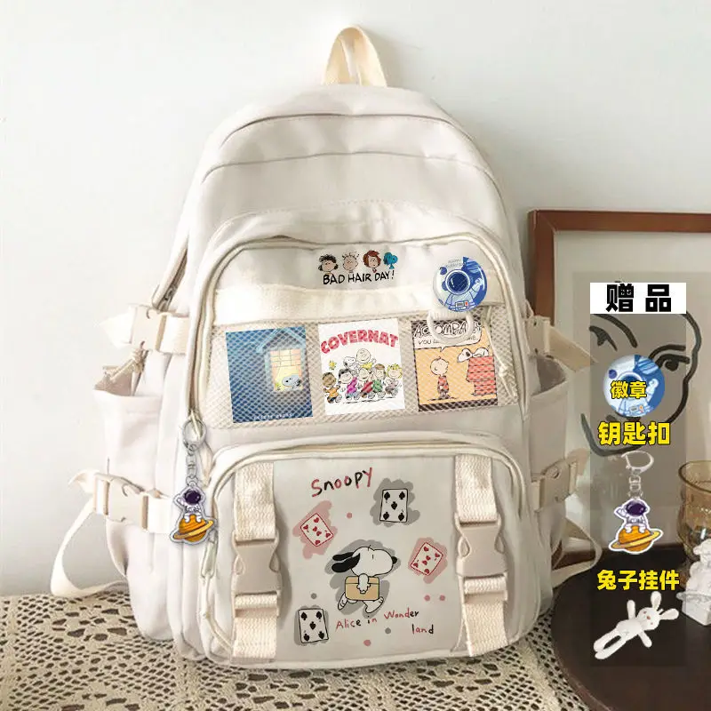 Snoopy animation peripheral cartoon cute student school bag creative personality large capacity backpack travel storage bag